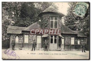 Postcard Old Garden Lille Vauban The chalet goats Chevre