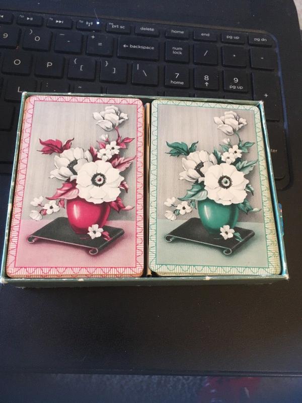 Vintage Double Deck Hamilton Playing Cards- Flowers in Vase