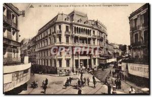 Old Postcard Oran The Bank & # 39Algerie And Boulevard Georges Clemenceau Alg...