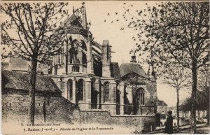 CPA Redon Abside de l'Eglise et la Promenade (1236671)