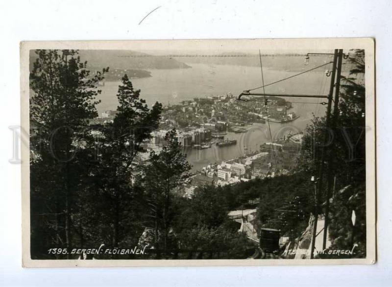 192404 NORWAY BERGEN floibanen TRAIN Old photo RPPC to ESTONIA