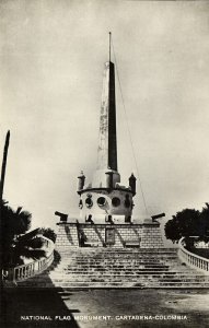 colombia, CARTAGENA, National Flag Monument (1930s) RPPC Postcard