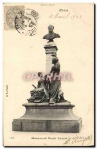 VINTAGE POSTCARD Paris Monument Emile Augier
