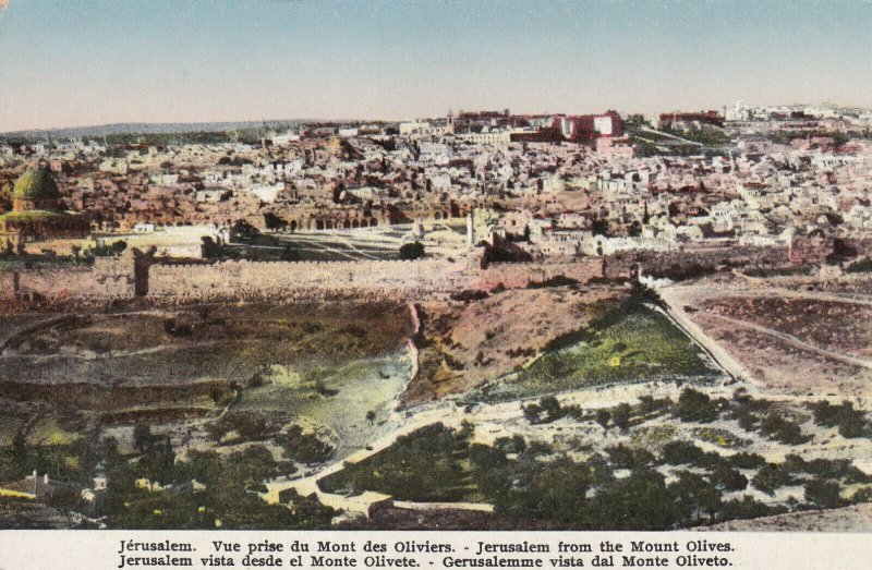 JERUSALEM, Israel, 1900-1910s; Jerusalem From The Mount Olives