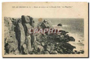 Old Postcard Croisic study rocks on the Grande Cote Needles