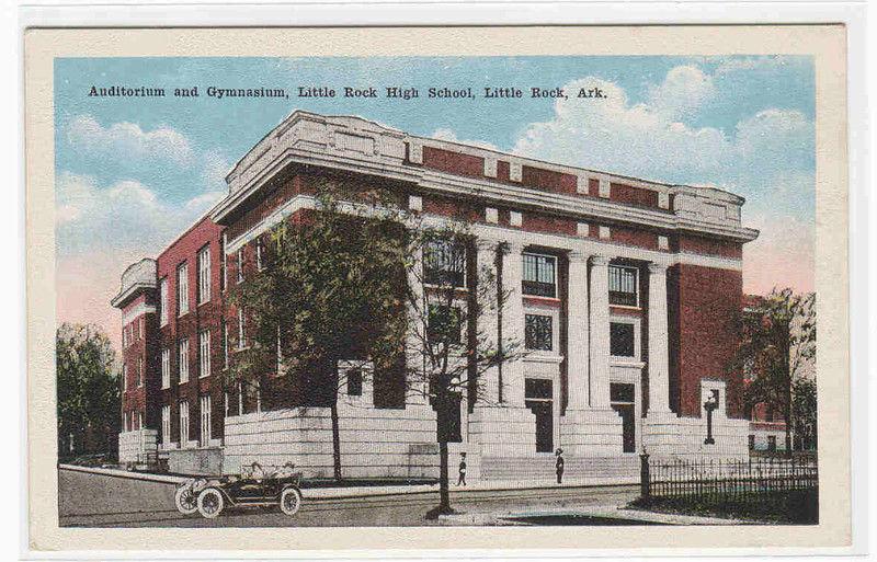 High School Gym Auditorium Little Rock Arkansas 1920c postcard