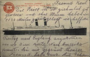 Red Star Line Antwerp Mailsteamer Mail Steamship Lapland 1914 Cancel Vintage PC