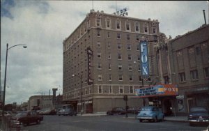 North Platte Nebraska NE Fox Theatre Classic 1950s Cars Vintage Postcard