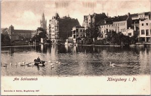 Russia Königsberg Am Schlossteich Kaliningrad Prussia Vintage Postcard C047