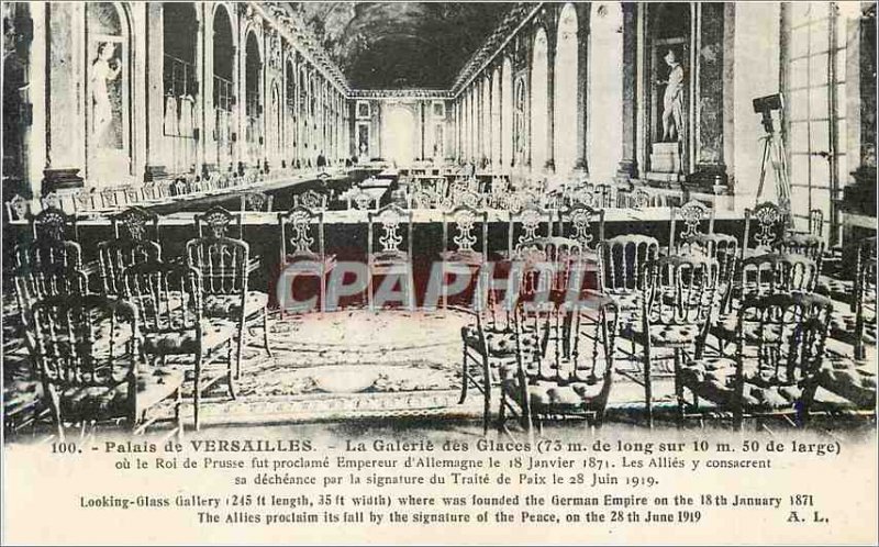 Old Postcard The Palace of Versailles Hall of Mirrors