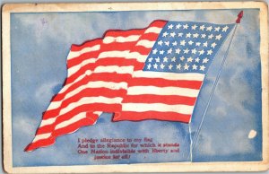 U.S. Flag, Pledge of Allegiance Vintage Postcard D51