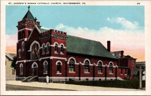 St Andrew's Roman Catholic Church Waynesboro Pennsylvania Vintage Postcard C036