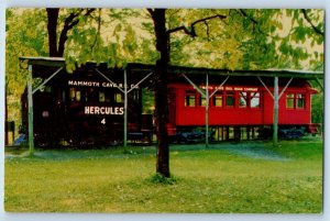 Mammoth Cave National Park Kentucky Postcard Hercules Cave Train c1960 Vintage