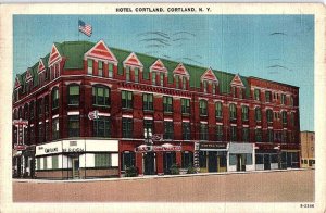 Postcard HOTEL SCENE Cortland New York NY AI8998