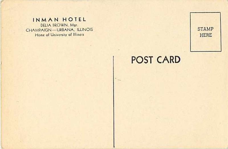 Inman Hotel Champaign in Urbana Illinois IL, White Border