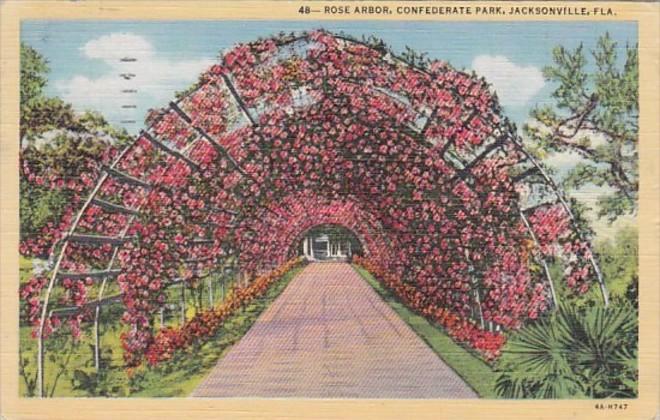 Florida Jacksonville Rose Arbor Confederate Park 1948 Curteich