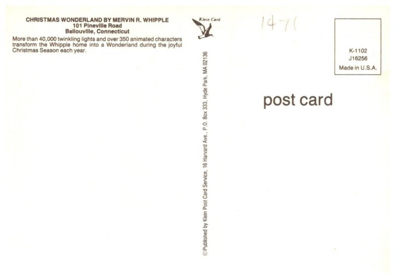 Connecticut Ballouville ,  Whipple's Christmas Wonderland