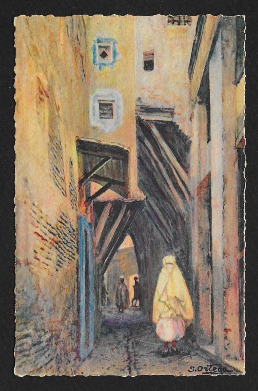 Muslim Woman on Street Algiers Algeria Unused c1930s