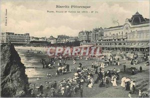 Old Postcard Biarritz Picturesque Beach and Palace Casino & 905