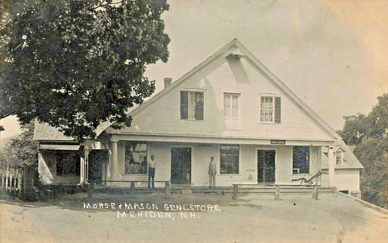 Meriden NH Morse & Mason General Store & Post Office Real Photo Postcard