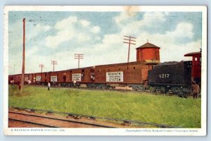 Cedar Rapids Iowa IA Postcard A Redeath System Railroad Train 1217 1909 Antique