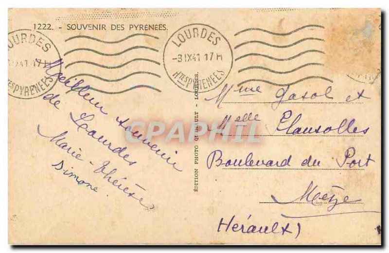 Old Postcard Souvenir of Lourdes Pyrenees Cauterets Saint Sauveur Gavarnie