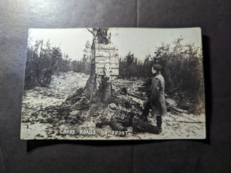 Mint Germany WWI PPC Postcard Cross Roads on Front