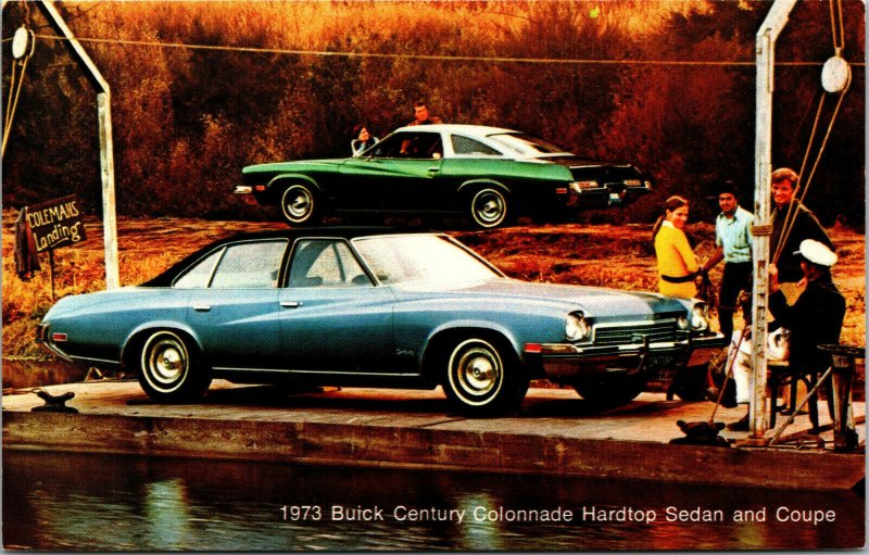 Vintage 1973 Buick Century Colonnade Hardtop Sedan & Coupe Advertising Postcard