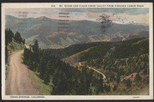 CO IDAHO SPRINGS Mt Evans & Clear Creek Valley Virginia Canon Road pm1926 ~ WB