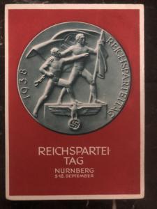 1936 Germany picture Postcard  Propaganda cover Nurnberg Rally NSDAP party