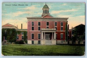 Hanover Indiana Postcard Hanover College Building Front View 1911 Antique Posted