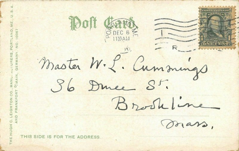 Rangeley Maine 1906 Postcard Bear Hunter Scene Near Rangely Lake House