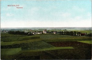 VINTAGE POSTCARD PANORAMIC AERIAL VIEW OF THE TOWN OF WATERLOO BELGIUM c. 1910