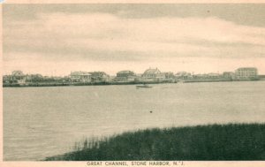 Stone Harbor NJ Great Channel Postcard New Jersey