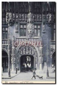 Old Postcard Brussels City Hotel Portal