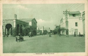 djibouti, DJIBOUTI, Rue Marchand, Street Scene (1931) Postcard
