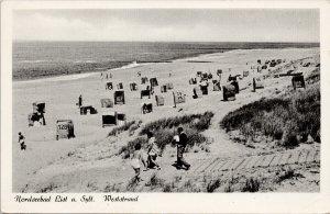 Nordseebad List a Sylt Weststrand Germany c1956 Lagerbauer Postcard G69