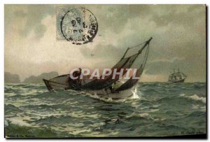 Postcard Old Boat Sailboat