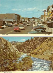 2~4X6 Postcards Payette, ID Idaho STREET SCENE Greif's Music~Wilson's Drugs~Bank