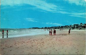 View of Green Harbor Beach MA Massachusetts 1956 Chrome Postcard E1