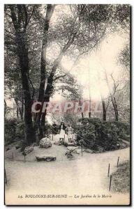 Old Postcard Boulogne Sur Seine The Gardens Of The Mayor