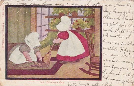 Sunbonnet Girls Cleaning Day 1908