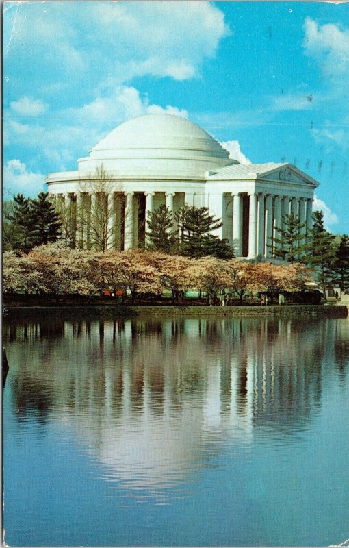 Thomas Jefferson Memorial Cherry Blossom Time Washington Dc Cleveland Postcard 