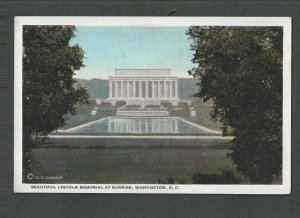 Ca 1912 Post Card Wash DC The Lincoln Memorial At Sunrise