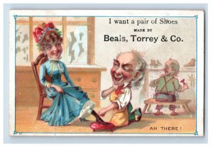 1880s Beals Torrey & Co. Shoe Store Scenes Comical Caricatures Lot Of 3 F46