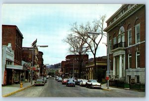 1960 Rumford Maine Postcard Business District Picturesque Oxford Hills Unposted