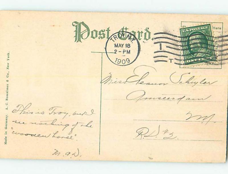 Divided-back MONUMENT SCENE Troy New York NY AE8003