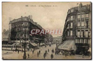 Old Postcard Lille Rue Faidherbe The Tramway