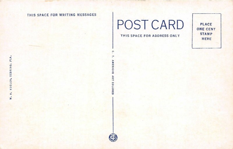 H25/ Sebring Florida Postcard c1930s Municipal Pier Lake Jackson