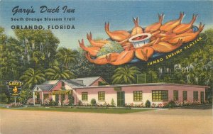 Postcard 1940s Florida Orlando Gary's Duck Inn occupation roadside 23-12022